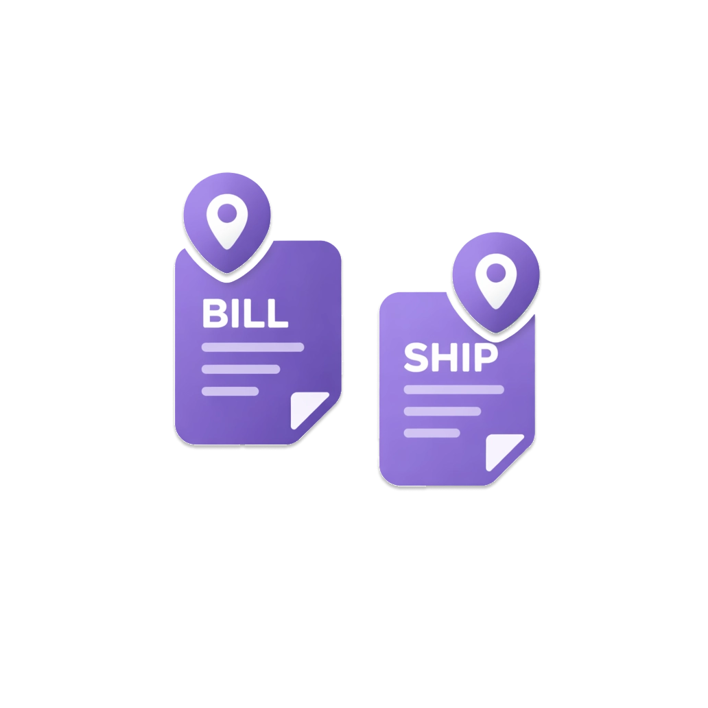 Billing and shipping addresses in Billite