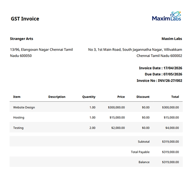 Consistent formatting across every customer invoice