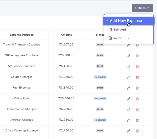 Capture expenses without friction