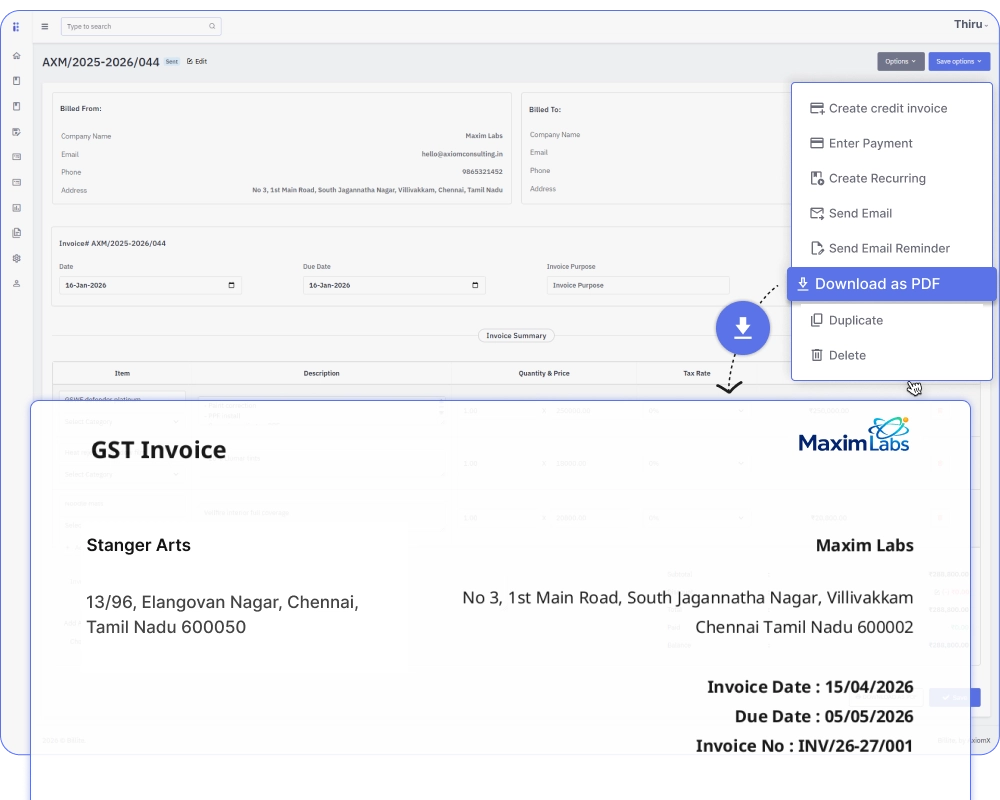 Invoice templates and branding workflow
