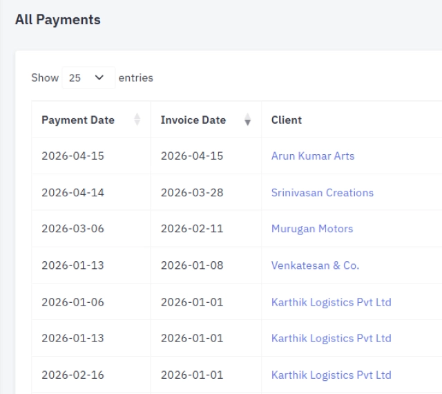 Clear status visibility for every invoice