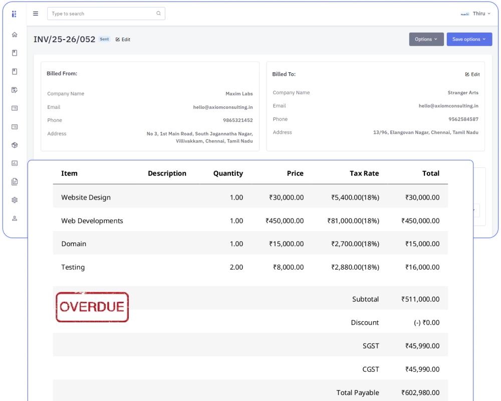 Outstanding invoice insights