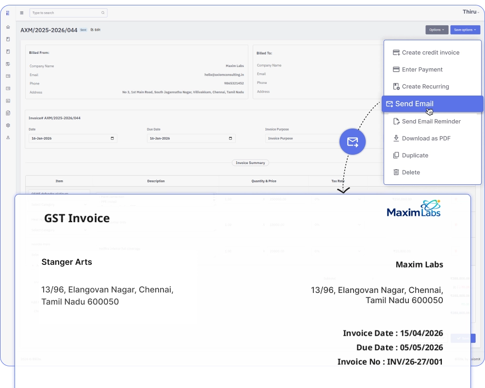 PDF invoice sharing workflow