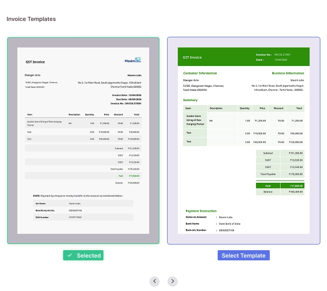 Professional invoice templates for everyday billing