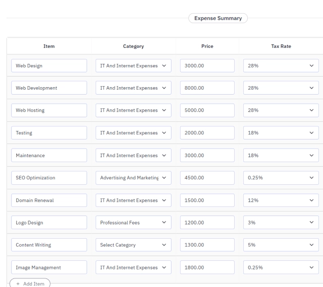 Receipts connected to each expense record