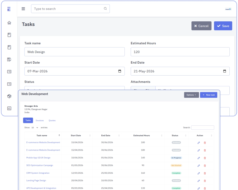 Task ownership and milestone visibility